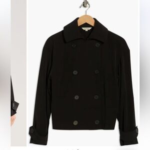 Max Studio Classic Black Pea Coat
